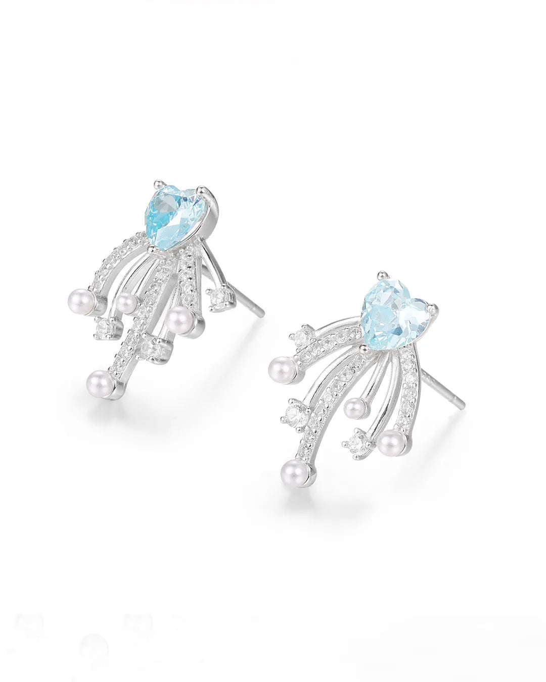 Blue Crystal Drop Earrings