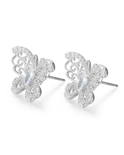 Sparkling Crystal Butterfly Earrings