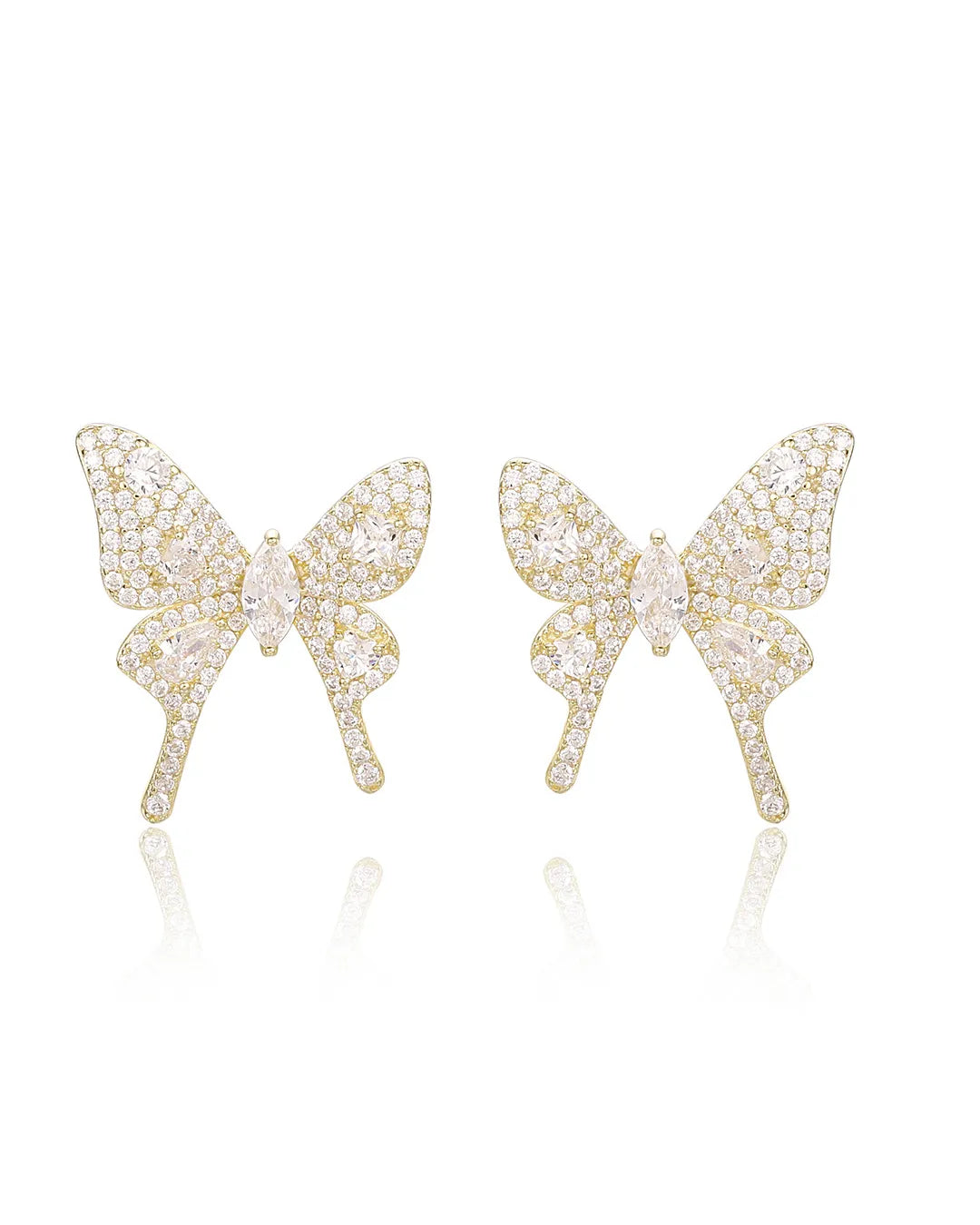 Gold Butterfly Hoop Earrings