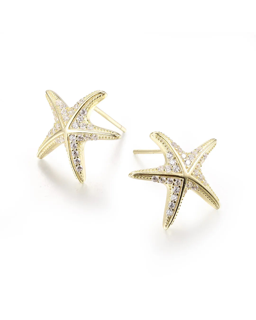 Bright Gold Starfish Earrings for a Sunny and Beachy Fashion Vibe