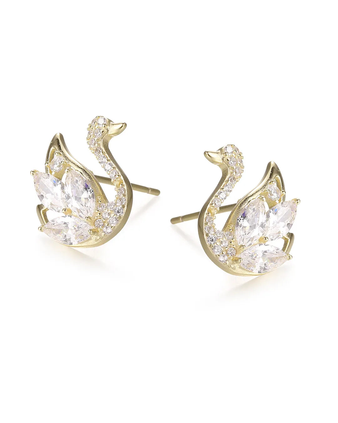 Sophisticated Gold Swan Earrings for a Luxurious and Graceful Look
