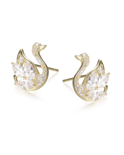Sophisticated Gold Swan Earrings for a Luxurious and Graceful Look