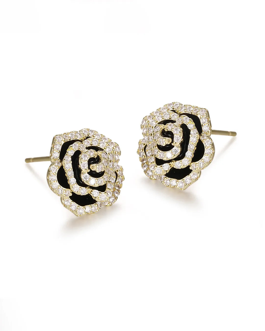 Black Rose Gold Earrings