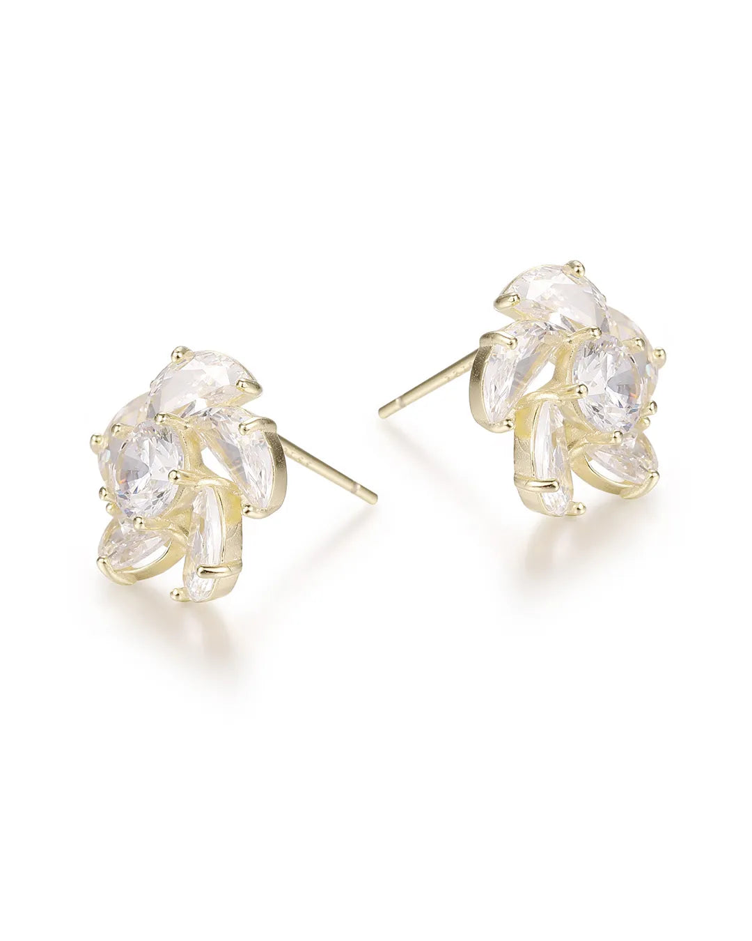 Gold Crystal Stone Earrings