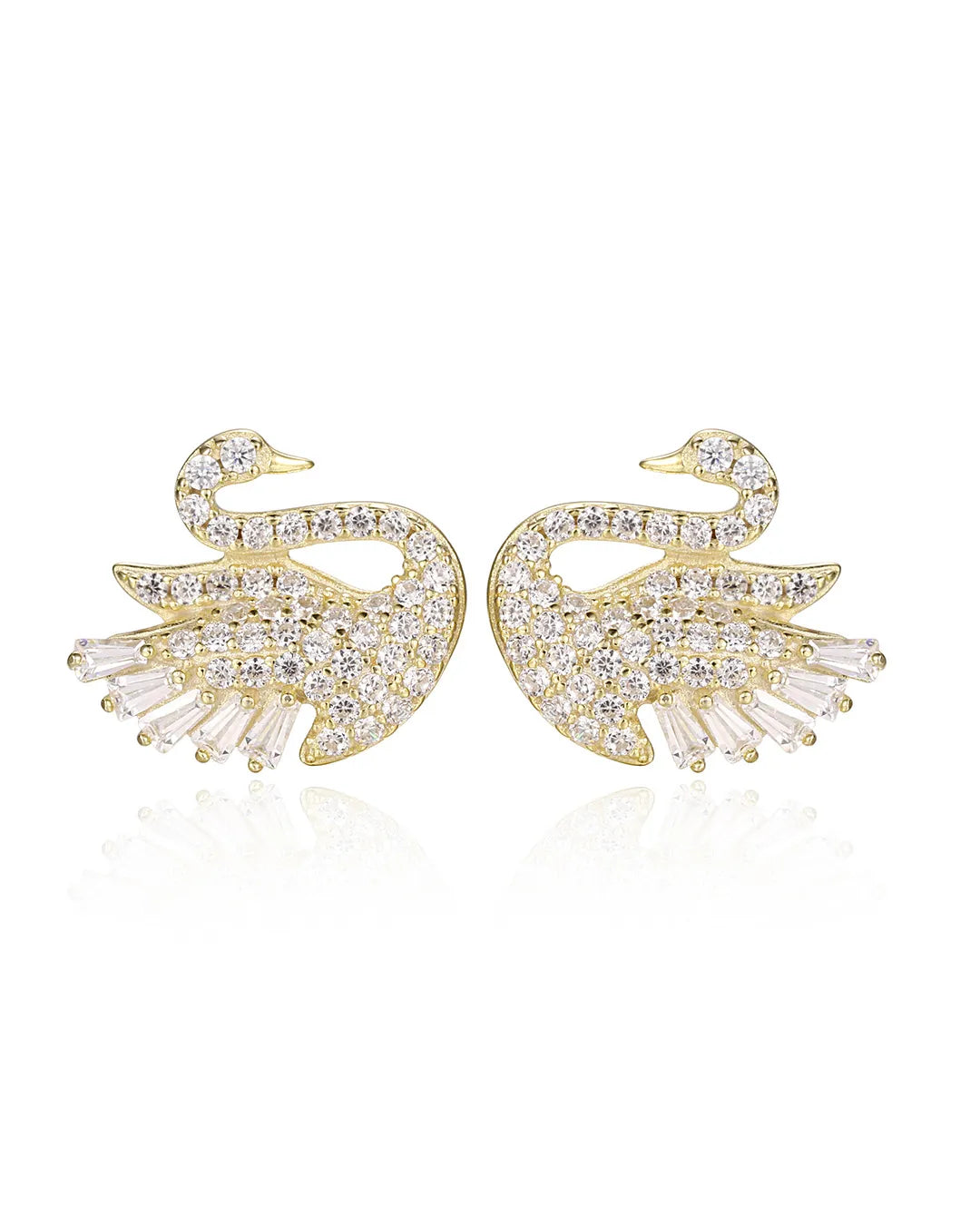 Luxury Gold Swan Earrings