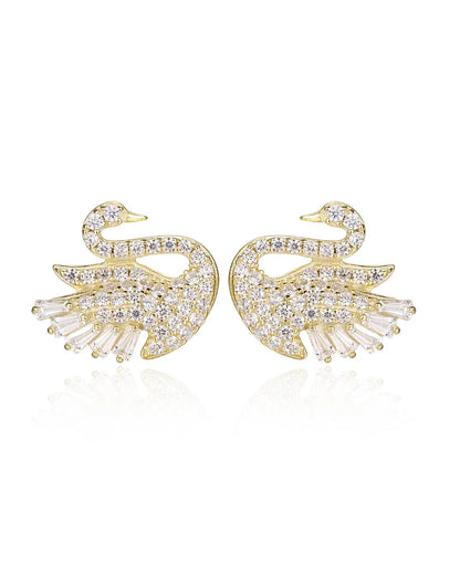Luxury Gold Swan Earrings