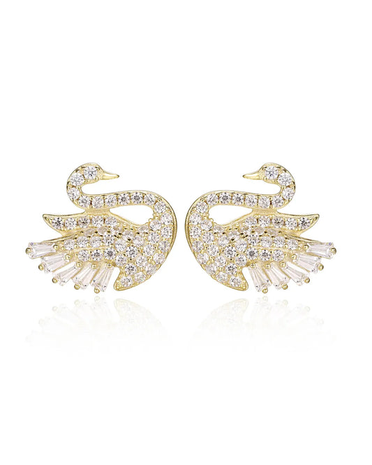 Luxury Gold Swan Earrings