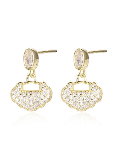 Gold Gourd Stud Earrings