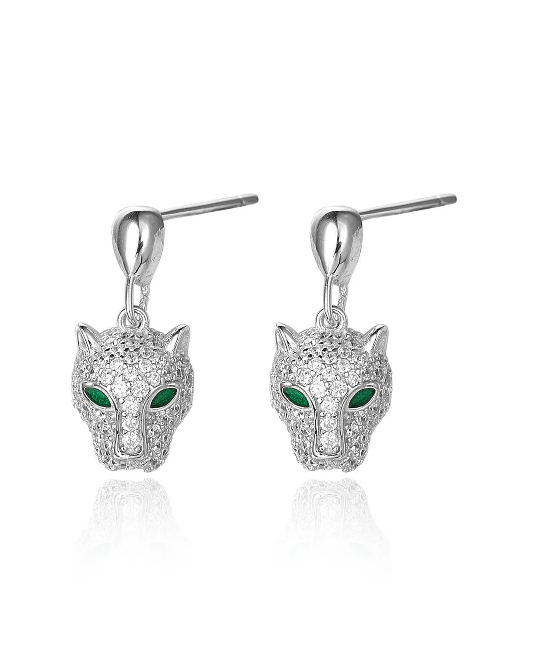 Silver Panther Earrings