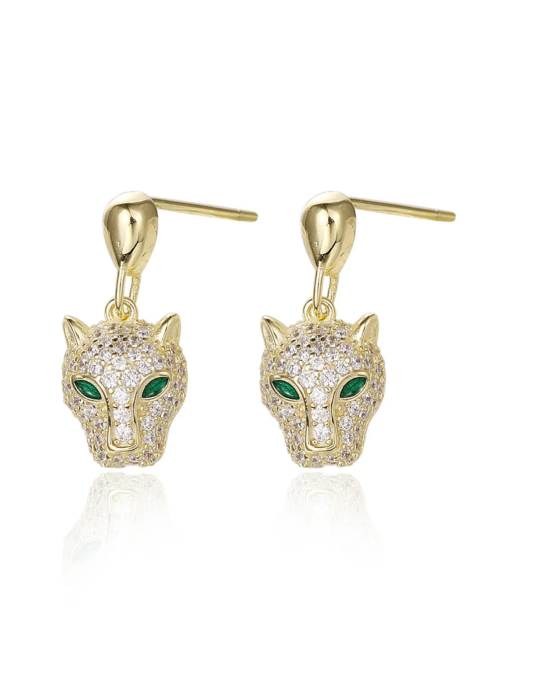 Gold Panther Earrings