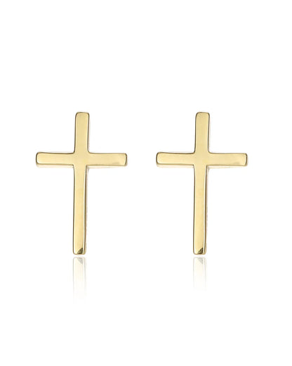 Sterling Gold Cross Earrings