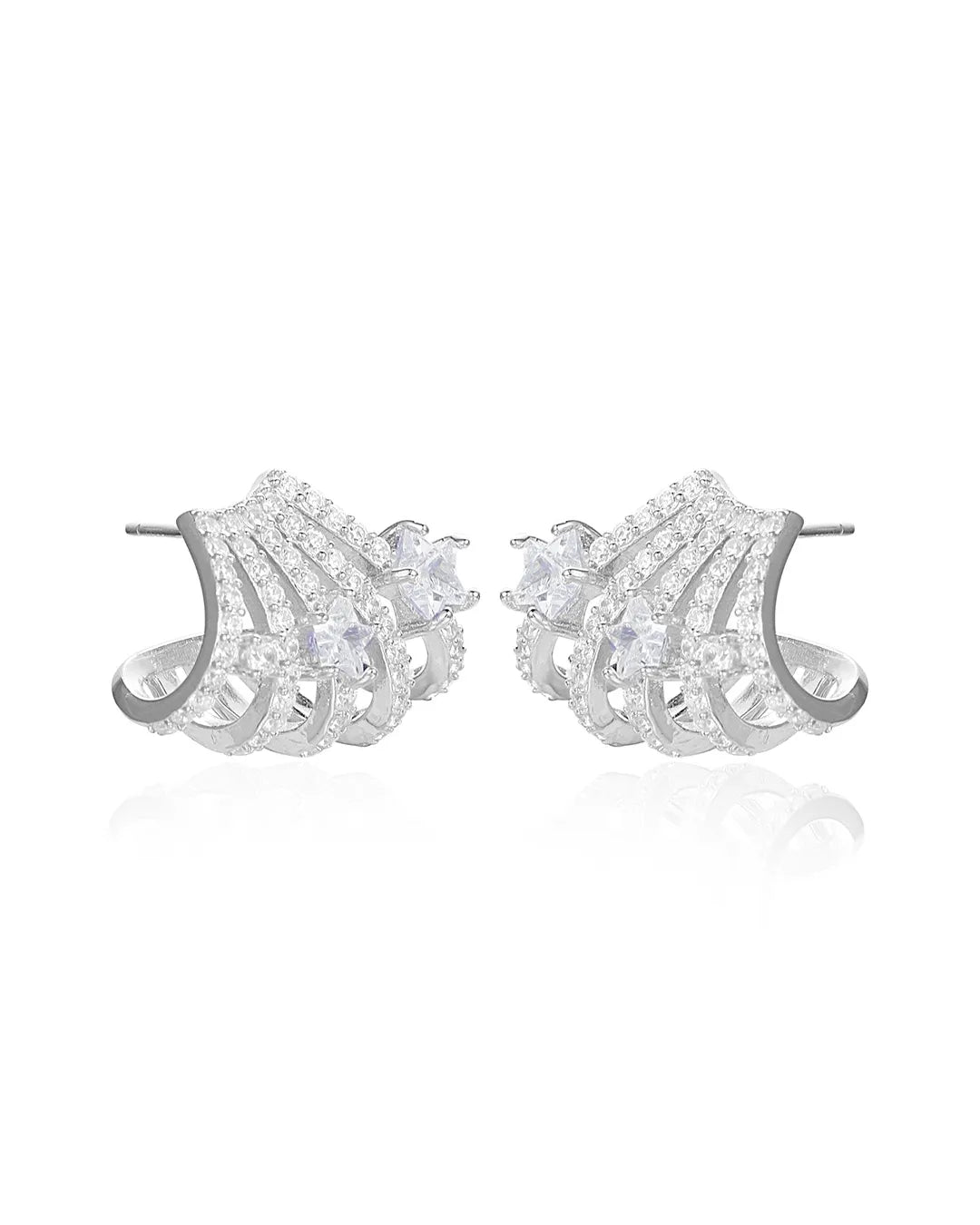 Crystal Fan Stud Earrings