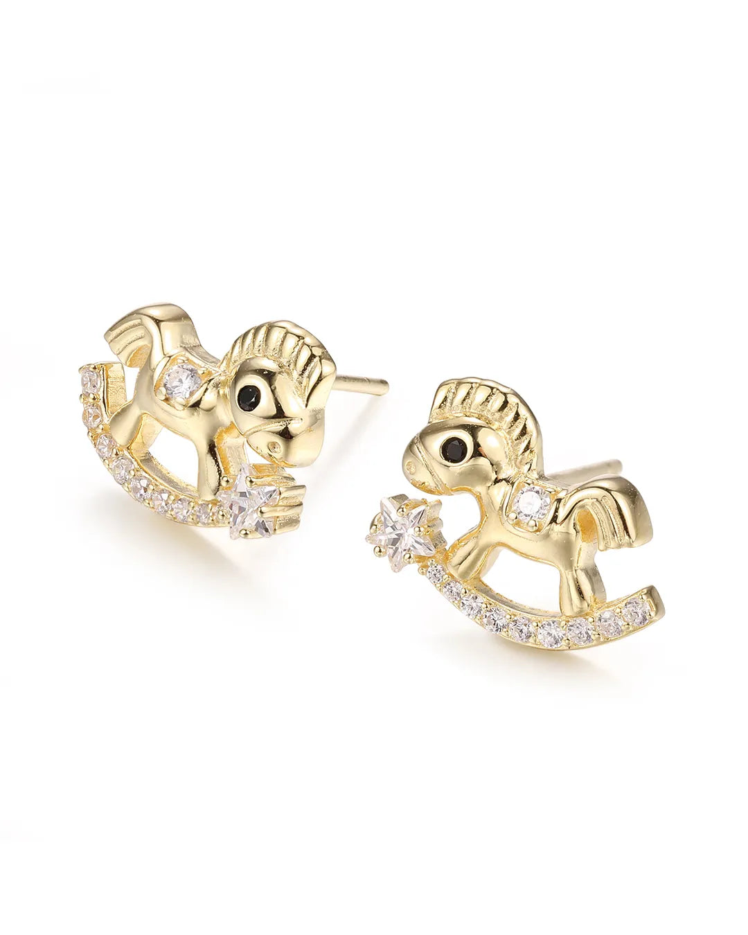 Gold Rocking Horse Earrings