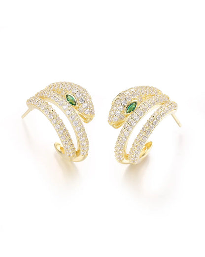 Gold Snake Hoop Earrings