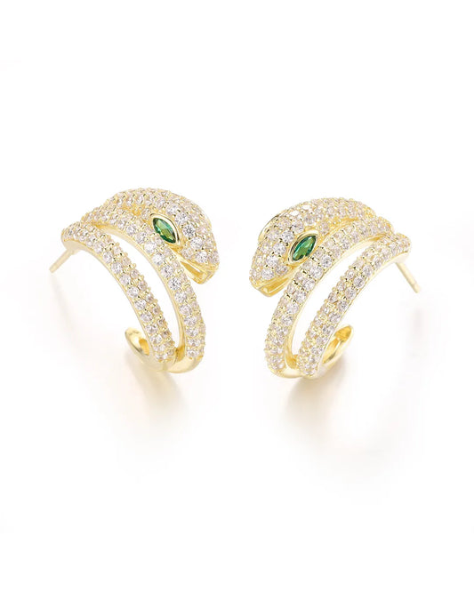 Gold Snake Hoop Earrings