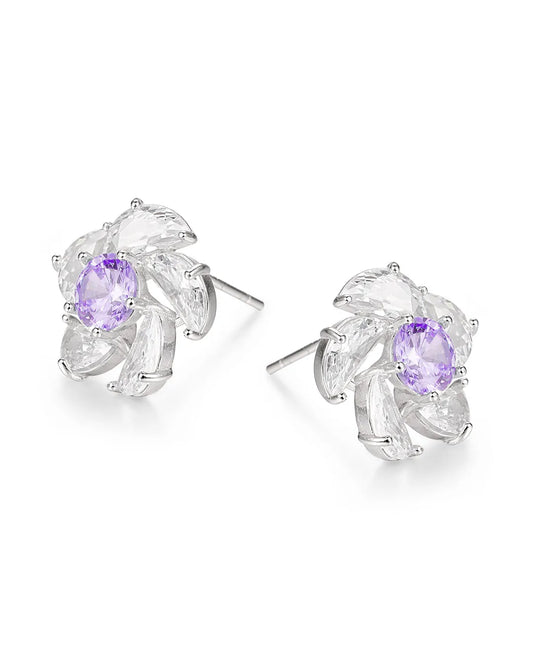 Purple Crystal Stud Earrings