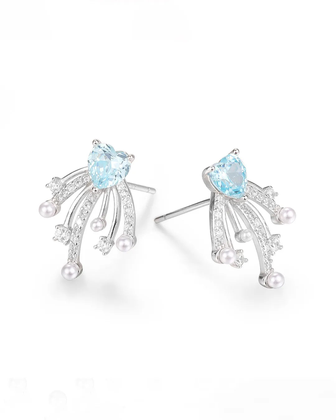 Blue Crystal Drop Earrings