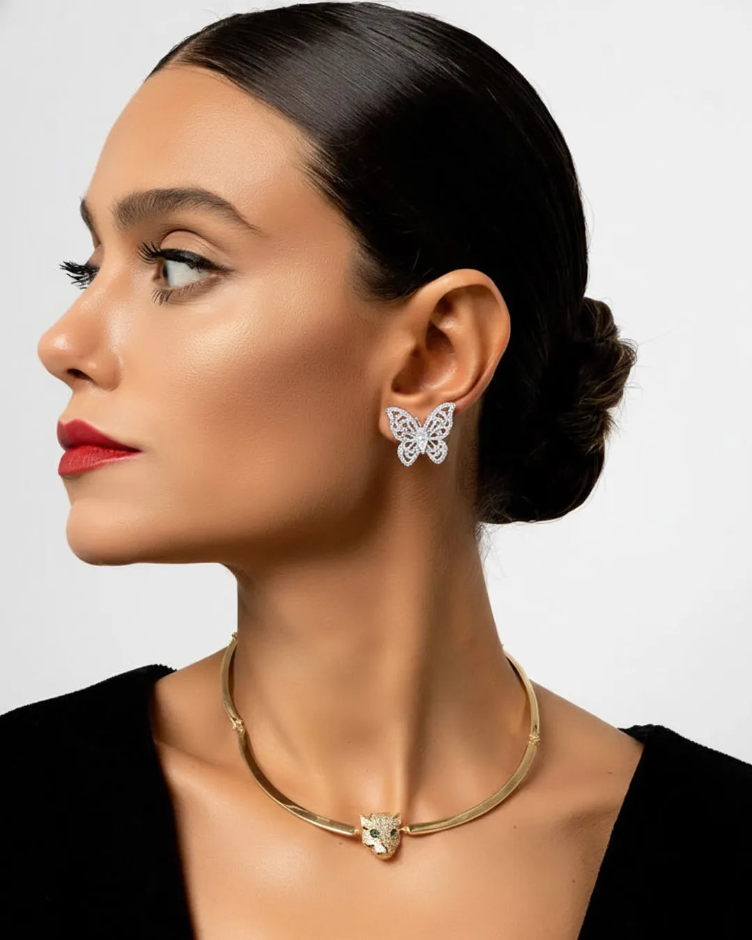 Sparkling Crystal Butterfly Earrings