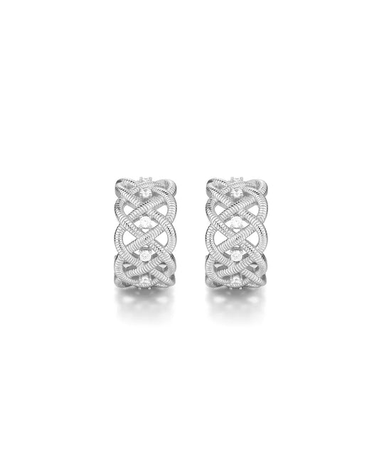 Silver Huggie Hoop Earrings