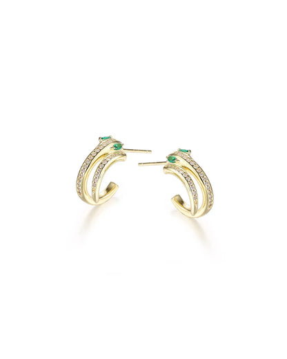 Gold Panther Stud Earrings