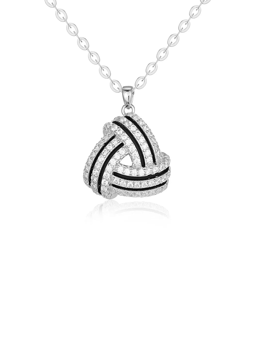 Black Silver Knot Necklace
