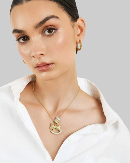 Gold Horse Pendant for Equestrian Jewelry Enthusiasts