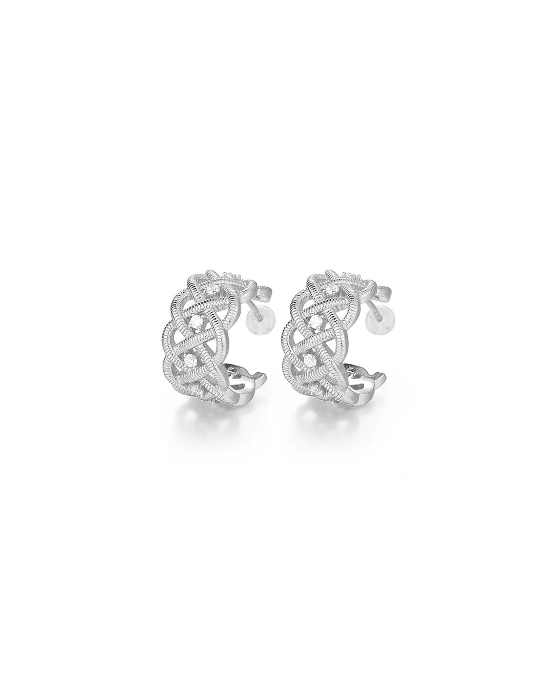 Silver Huggie Hoop Earrings