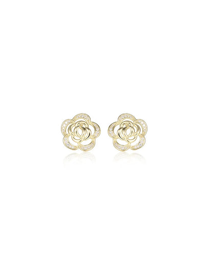 Elegant Rose Gold Earrings Inspired by the Beauty of a Blooming Rose