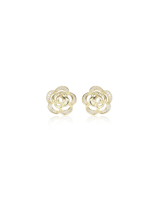 Elegant Rose Gold Earrings Inspired by the Beauty of a Blooming Rose