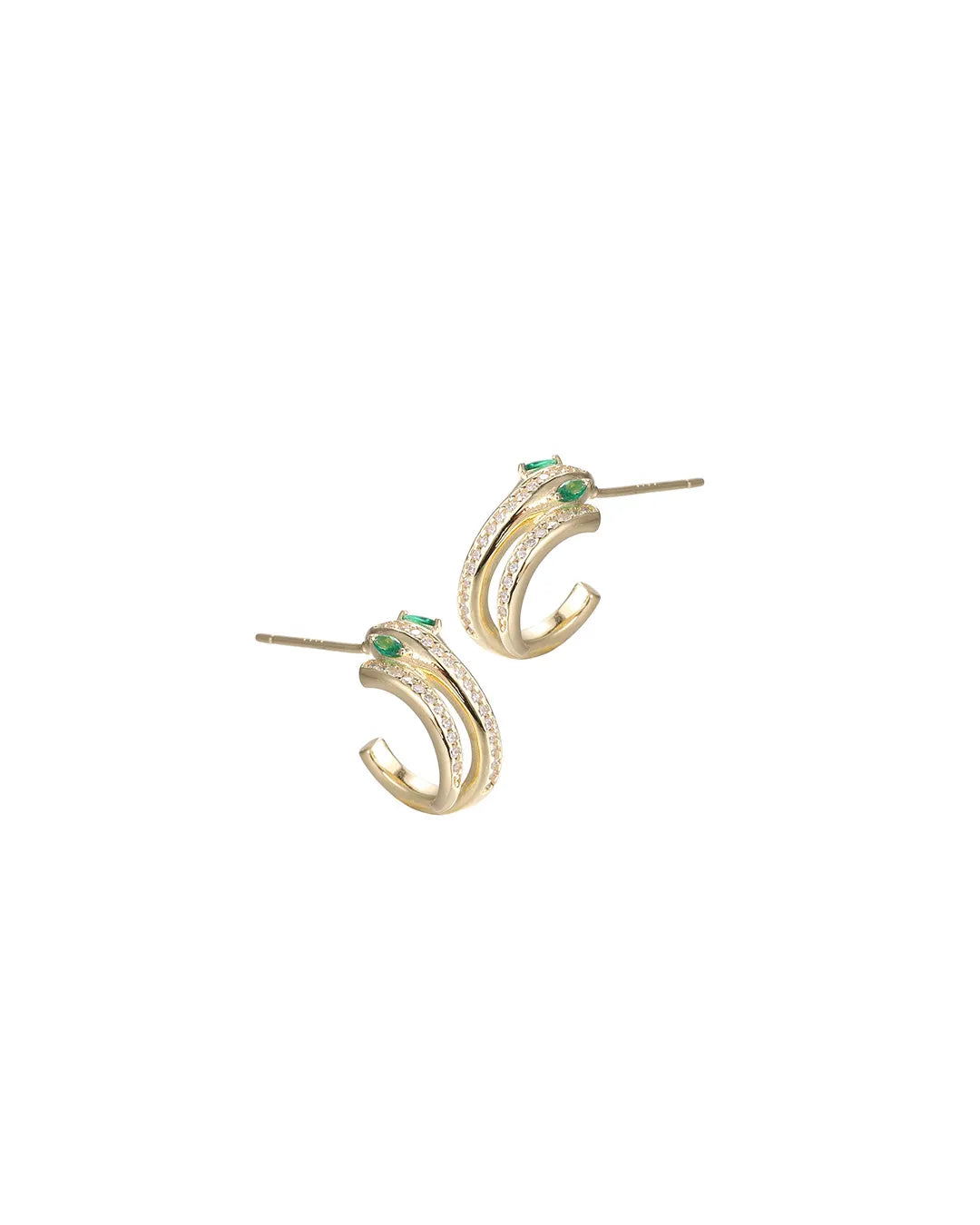 Gold Panther Stud Earrings