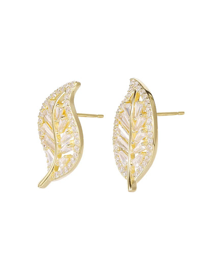 Golden Leaf Shape Earrings