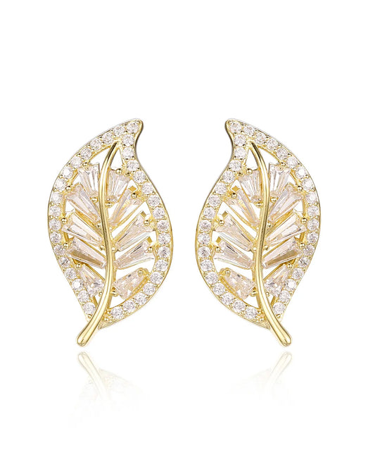 Golden Leaf Shape Earrings