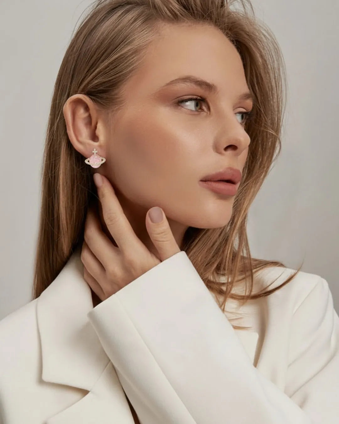 Pink Planet Earrings