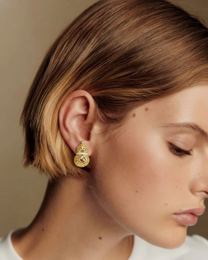 Brilliant Cluster Earrings Designed for a Luxurious Formal Style