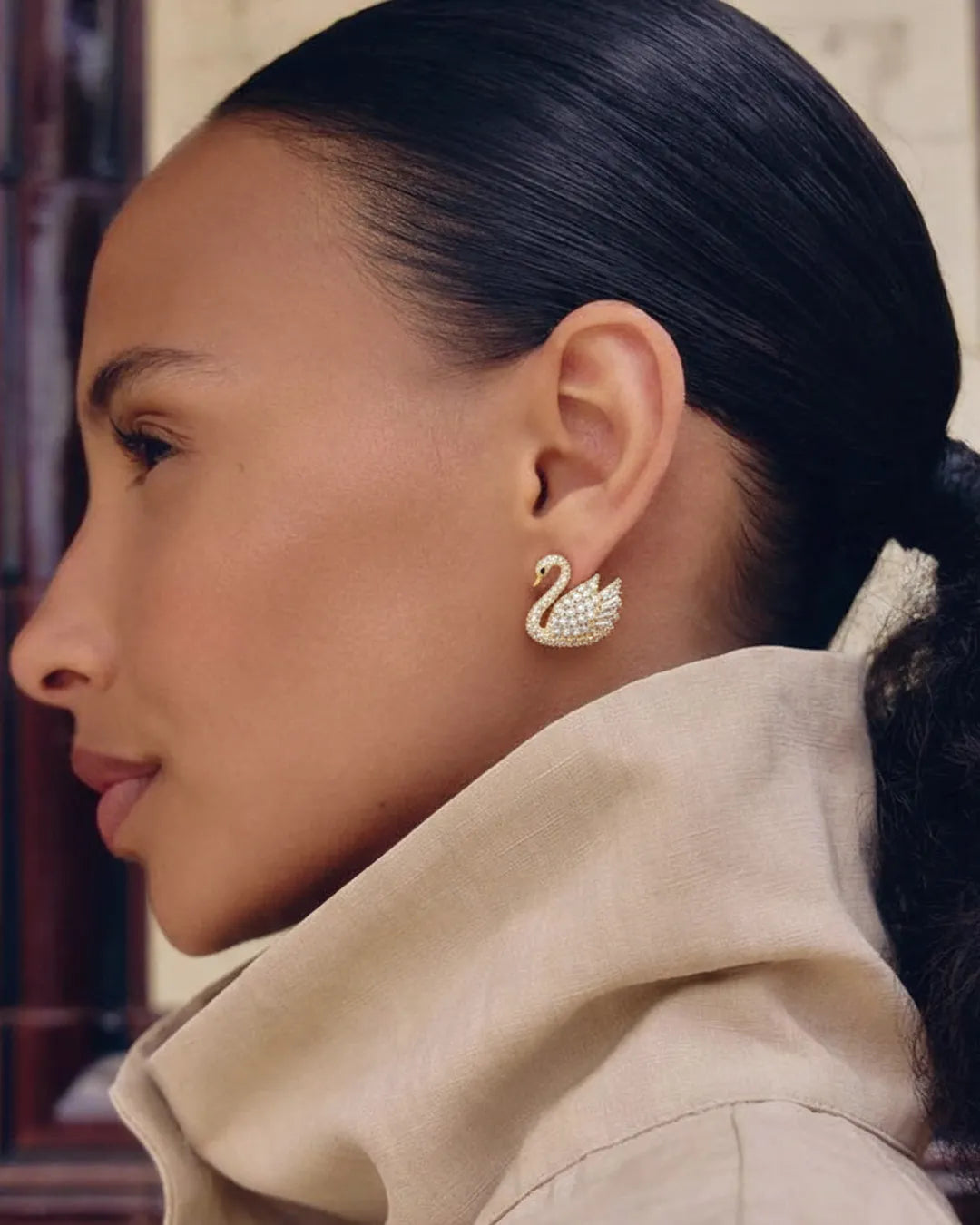 Luxury Gold Swan Earrings