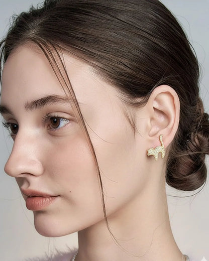 Gold Cat Stud Earrings