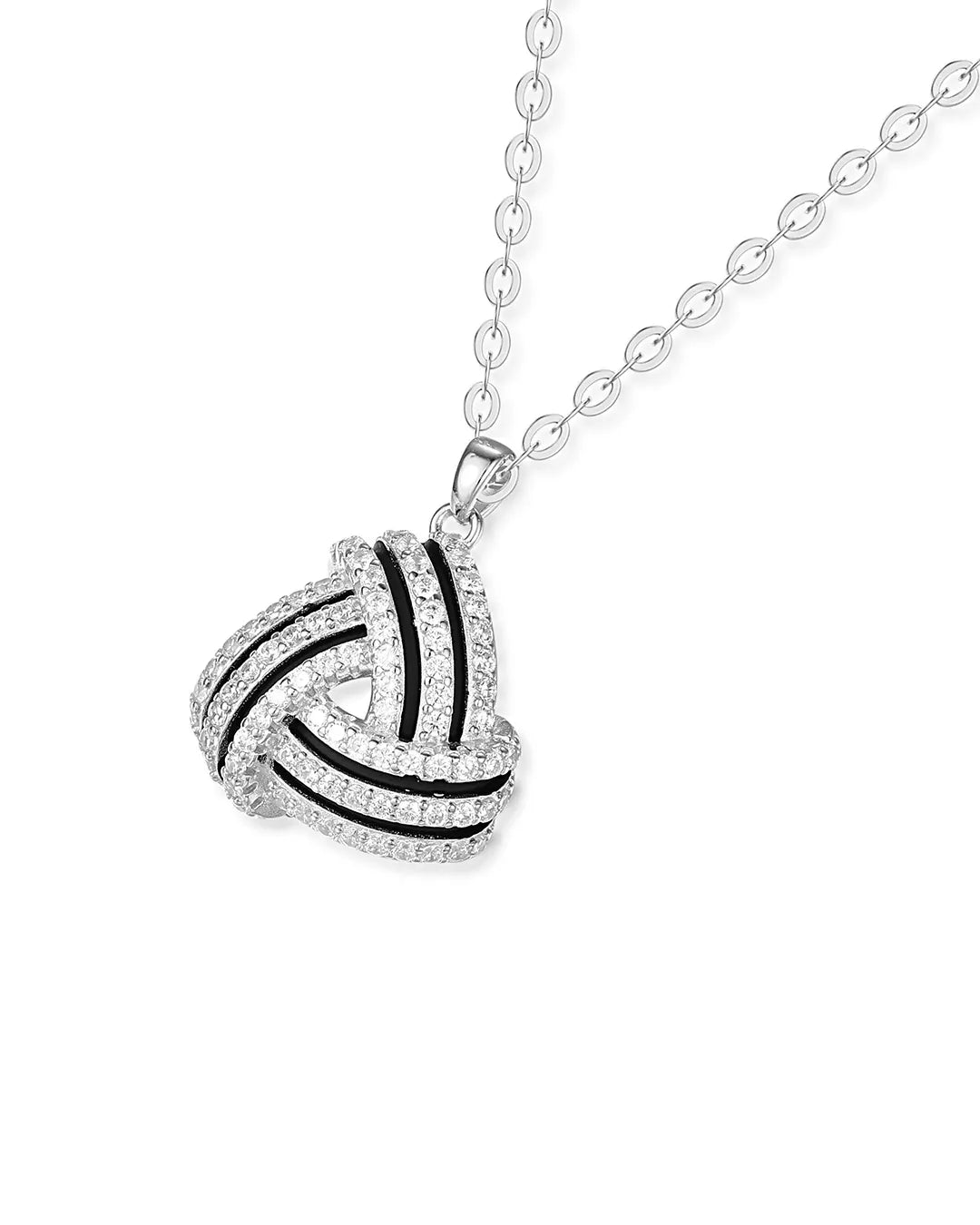 Black Silver Knot Necklace