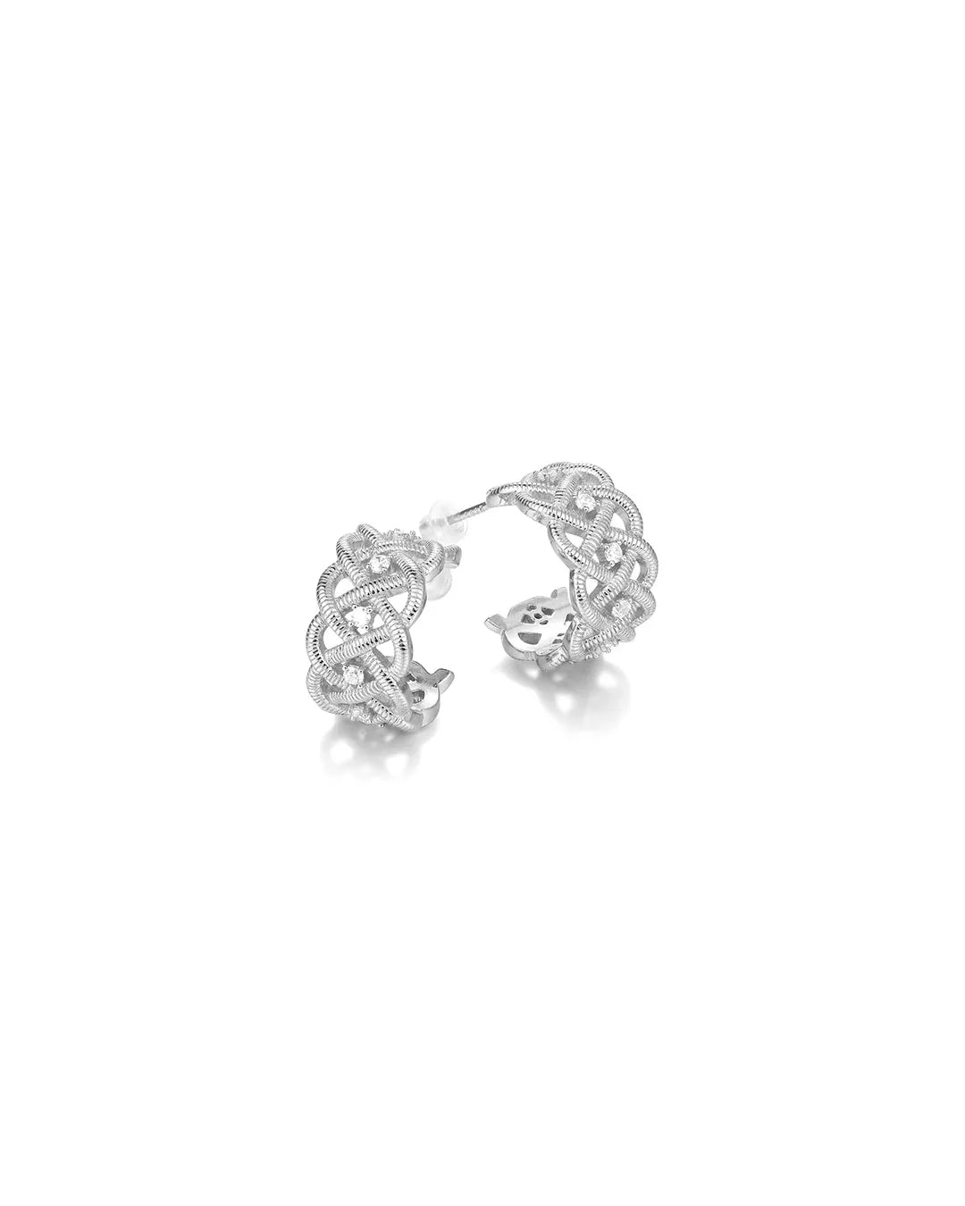 Silver Huggie Hoop Earrings
