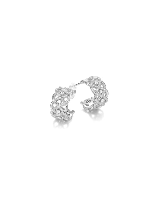 Silver Huggie Hoop Earrings