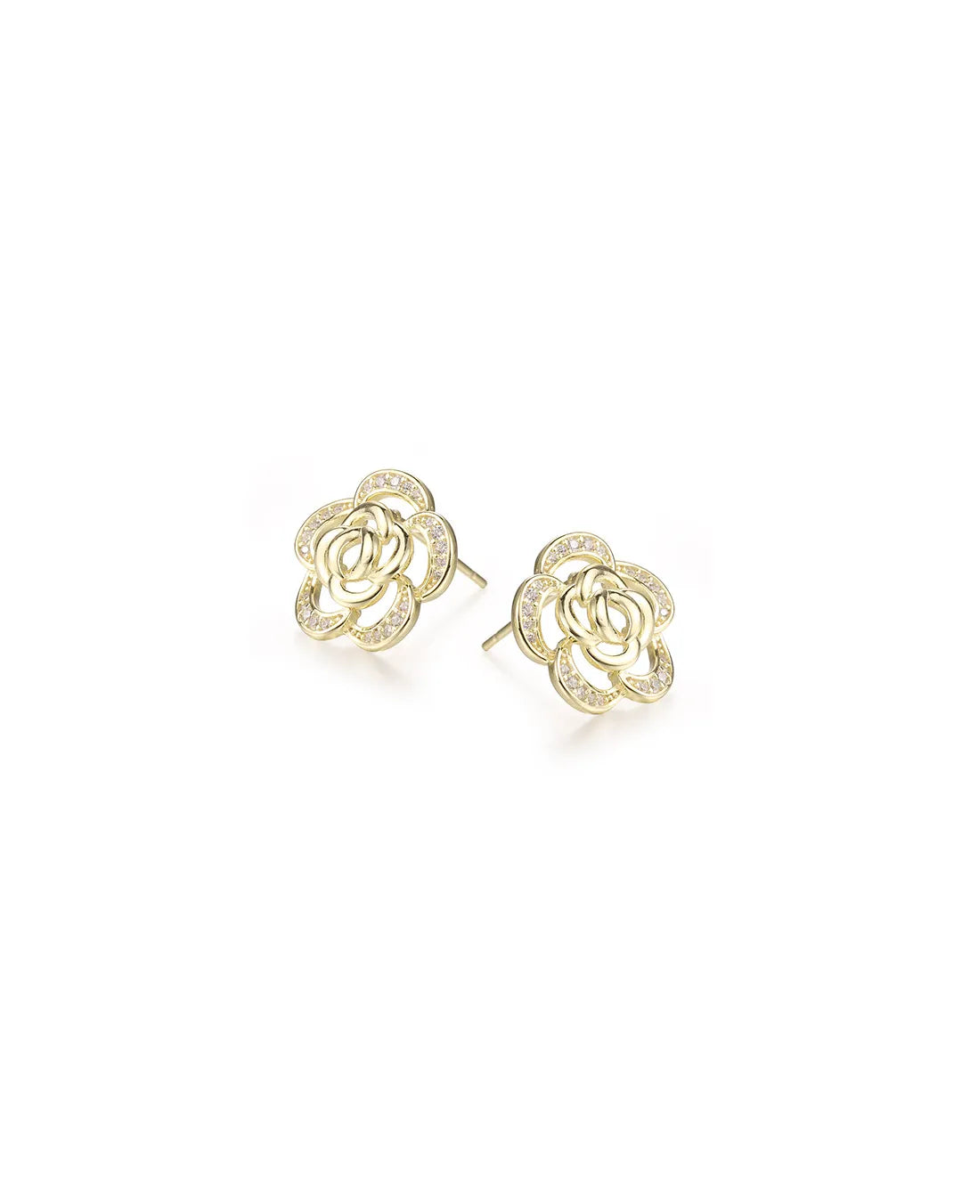 Elegant Rose Gold Earrings Inspired by the Beauty of a Blooming Rose