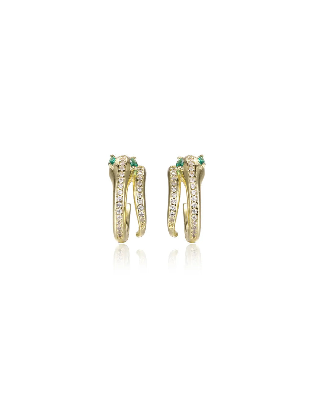 Gold Panther Stud Earrings