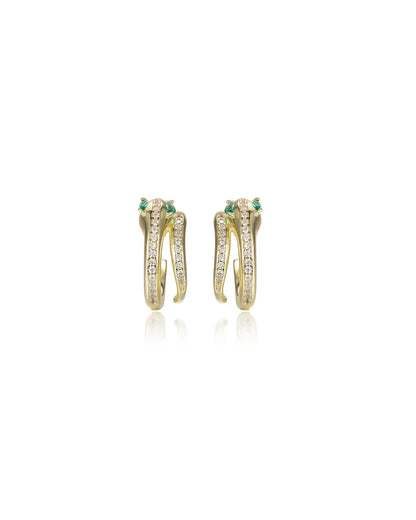 Gold Panther Stud Earrings