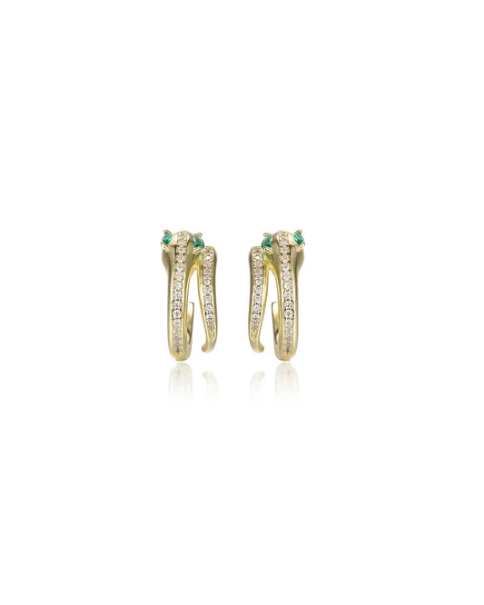 Gold Panther Stud Earrings