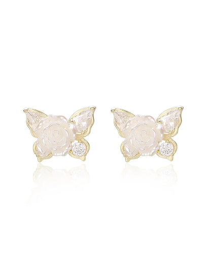 Gold Flower Fox Earrings