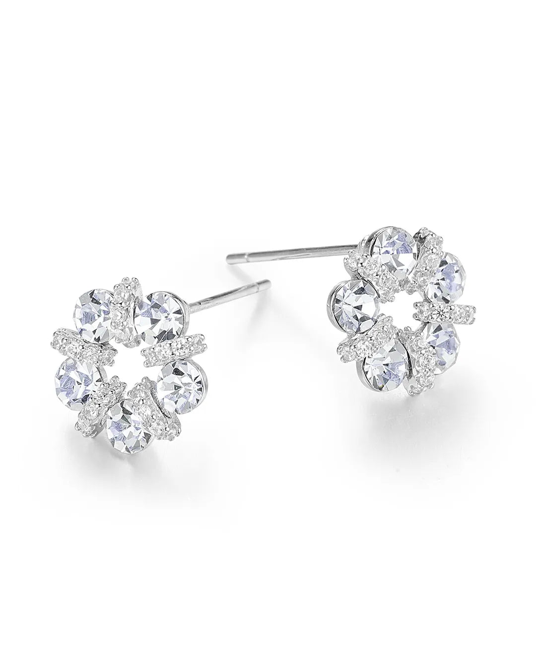 Silver Rose Earrings