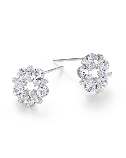 Silver Rose Earrings