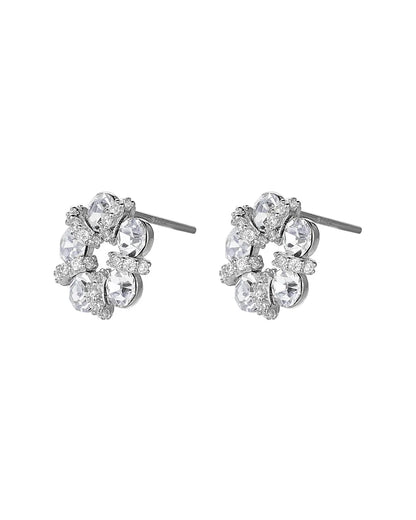 Silver Rose Earrings