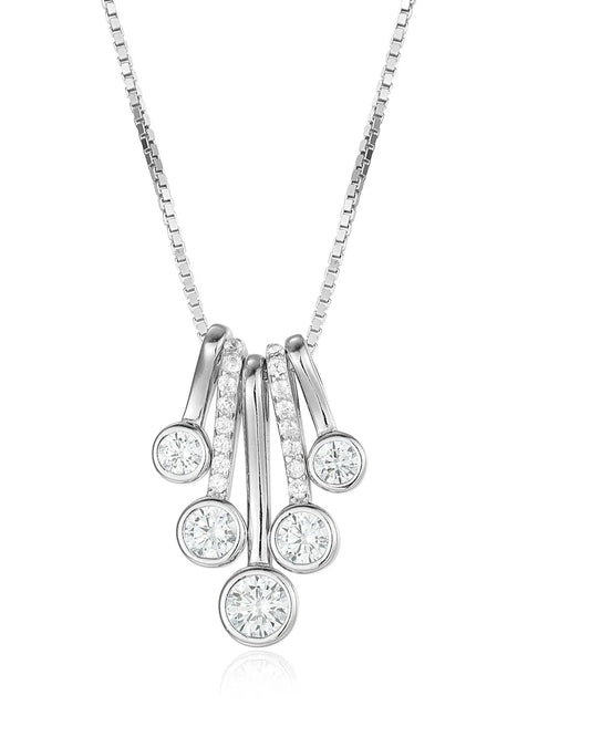 Unique Silver Birthstone Necklace Featuring Genuine Gemstones