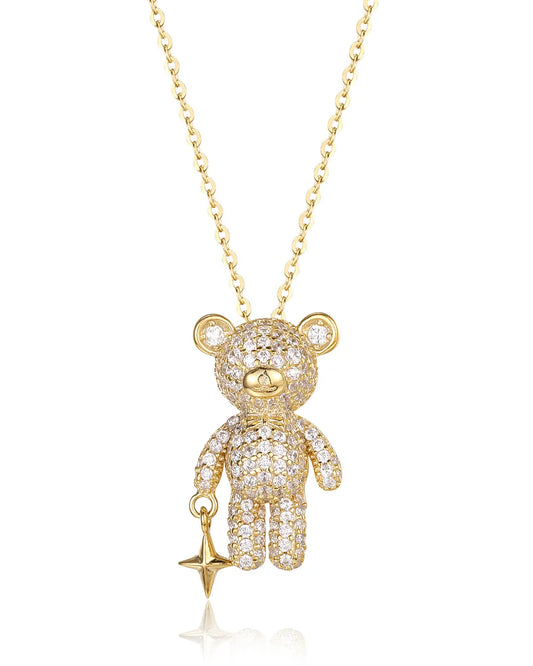 Adorable Gold Teddy Bear Necklace For a Playful And Unique Style