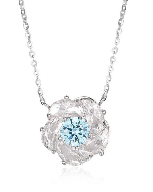 Attractive Blue Crystal Necklace Crafted for a Radiant Look